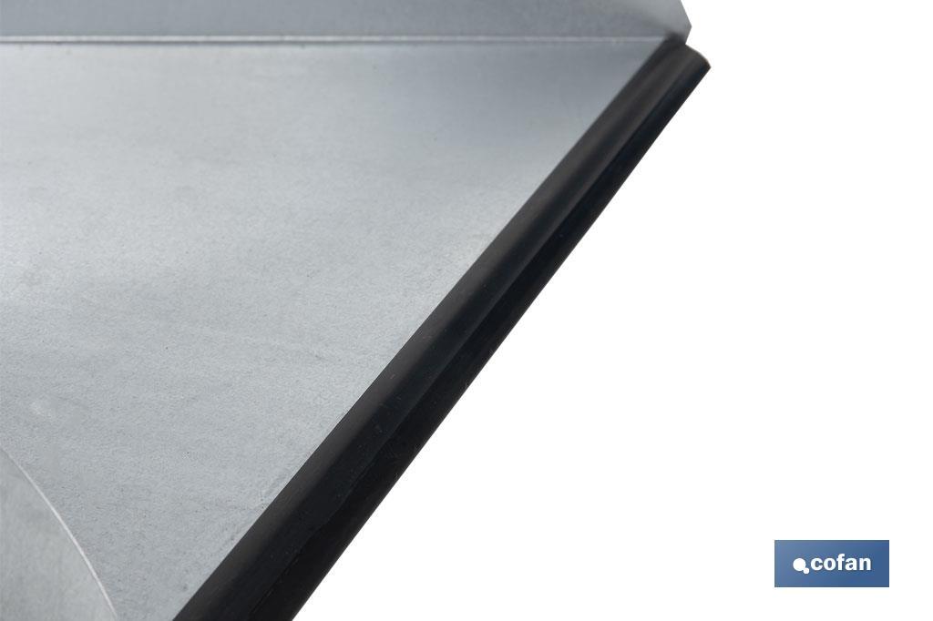 RECOGEDOR INDUSTRIAL GALVANIZADO CON GOMA Y MANGO CURVO