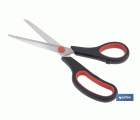 Tijeras multiusos con mango bimaterial | Hojas de acero inoxidable | Adecuadas para tela, papel, plástico | Longitud: 21,5 cm