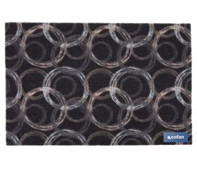Felpudo de entrada con círculos | Material resistente | Base antideslizante | Adecuado para interior y exterior | Medidas: 50 x 70 cm