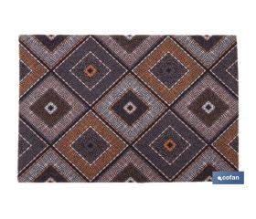 Felpudo de entrada con diseño abstracto de rombos | Material resistente | Base antideslizante | Adecuado para interior y exterior | Medidas: 50 x 70 cm