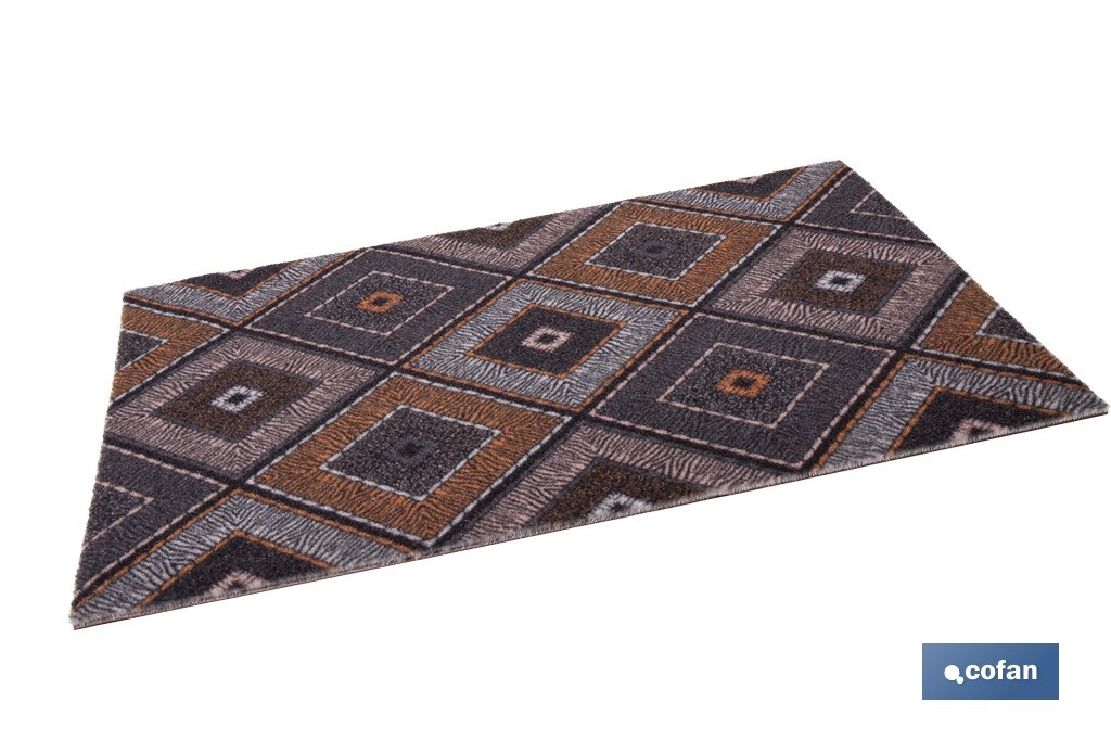 FELPUDO ESTAMPADO DIGITAL ROMBOS  50 x 70 CM