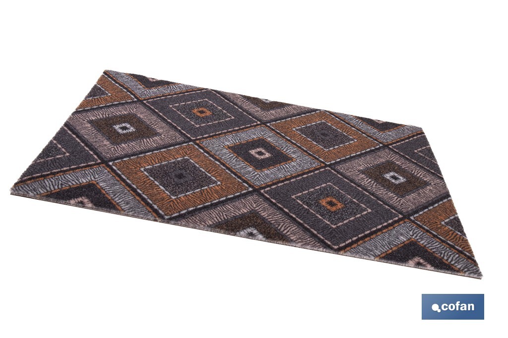 FELPUDO ESTAMPADO DIGITAL ROMBOS  50 x 70 CM