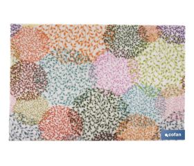 Felpudo de entrada con diseño abstracto de círculos multicolor | Material resistente | Base antideslizante | Diseño abstracto con círculos multicolor | Adecuado para interior y exterior