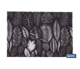 Felpudo de entrada con diseño de hojas en tonos oscuros | Material resistente | Base antideslizante | Adecuado para interior y exterior | Medidas: 50 x 70 cm