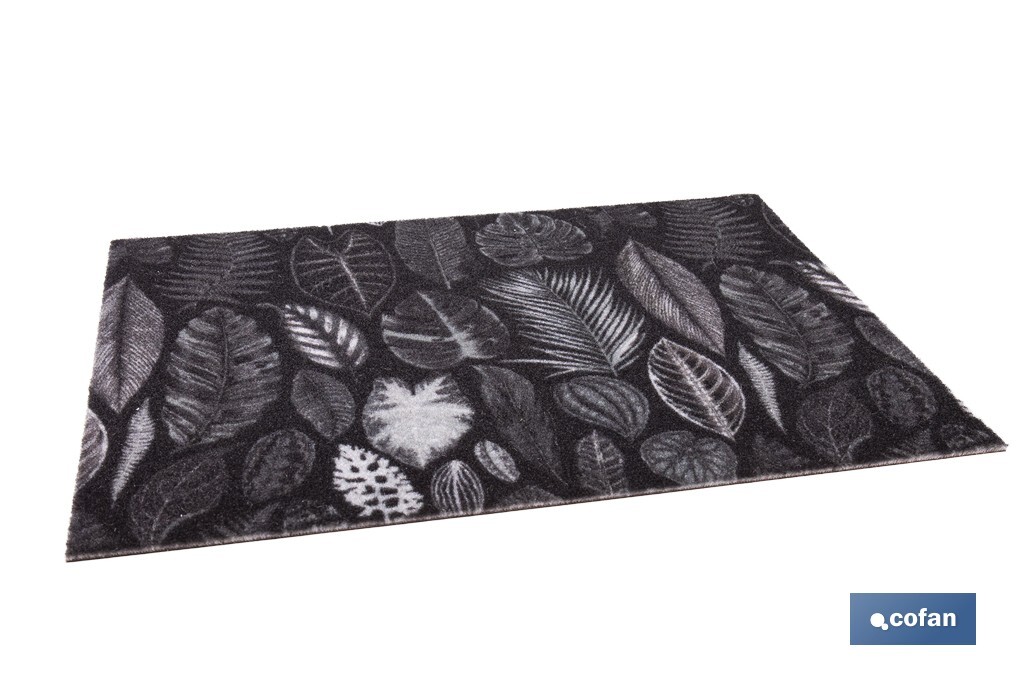 FELPUDO ESTAMPADO DIGITAL HOJAS  50 x 70 CM