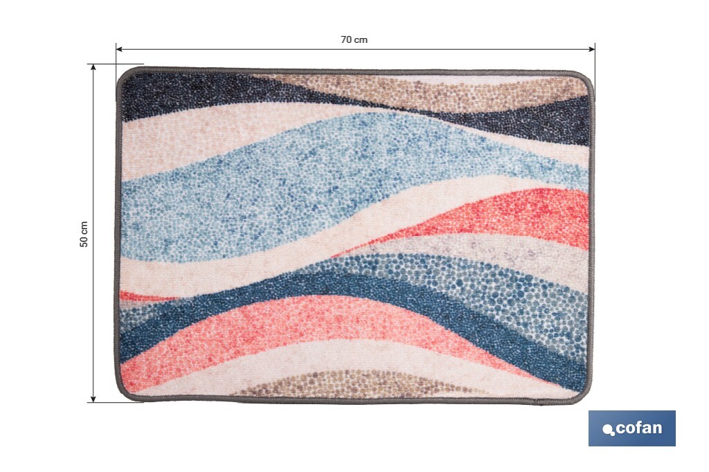 FELPUDO CON ESTAMPADO DIGITAL LÍNEAS 50 x 70 CM