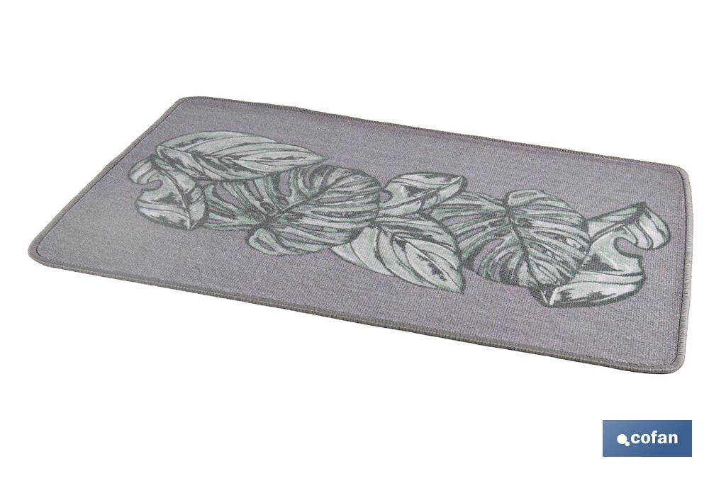 FELPUDO CON ESTAMPADO DIGITAL HOJAS GRANDES 50 x 70 CM