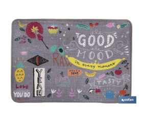 Felpudo antideslizante para entrada casa | Adecuado para interior y exterior | Material resistente | Diseño Good Mood | Medidas: 50 x 70 cm
