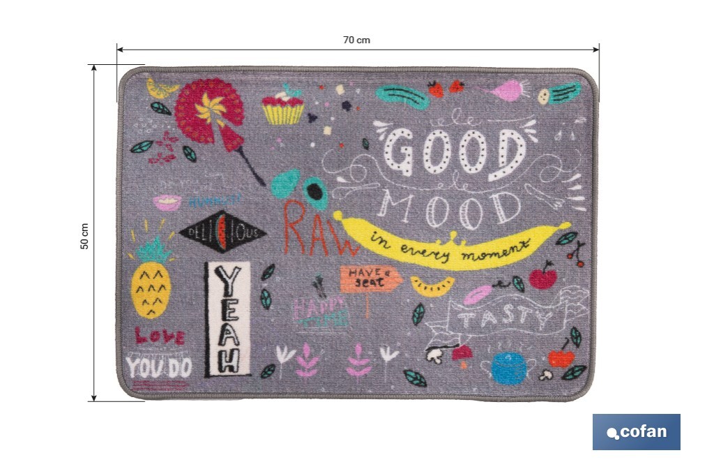 FELPUDO CON ESTAMPADO DIGITAL GOOD 50 x 70 CM