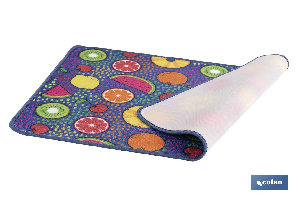 FELPUDO CON ESTAMPADO DIGITAL FRUTAS 50 x 70 CM