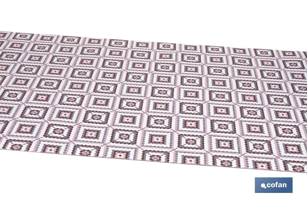 ROLLO DE ALFOMBRA EN CUADROS CROCHET 50% ALGODÓN 50% POLIÉSTER 50 CM X 15 M