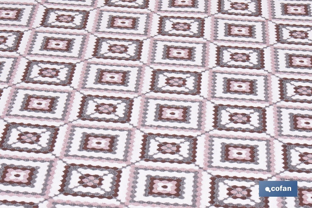 ROLLO DE ALFOMBRA EN CUADROS CROCHET 50% ALGODÓN 50% POLIÉSTER 50 CM X 15 M