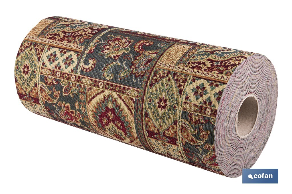ROLLO DE ALFOMBRA DISEÑO EGIPCIO 50% ALGODÓN  50% POLIÉSTER 50 CM X 15 M