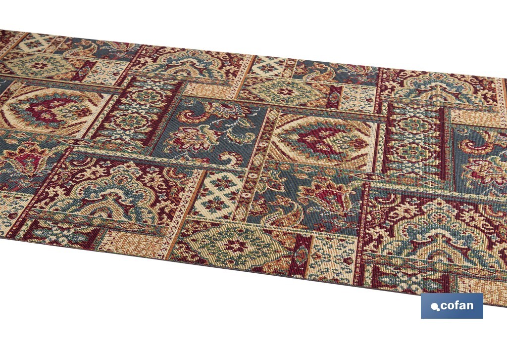 ROLLO DE ALFOMBRA DISEÑO EGIPCIO 50% ALGODÓN  50% POLIÉSTER 50 CM X 15 M