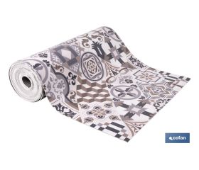 Rollo de alfombra vinílica semirrígida de impresión digital: Mosaicos cerámicos | Resistente para suelos interiores y exteriores cubiertos