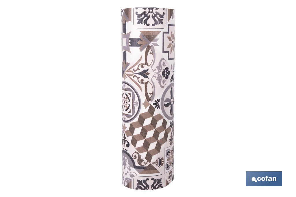 ROLLO DE ALFOMBRA VINILICA DISEÑO ARABESCO 84% VINILO 16% POLIESTER 52 X 20 M