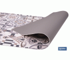 ROLLO DE ALFOMBRA VINILICA DISEÑO ARABESCO 84% VINILO 16% POLIESTER 52 X 20 M