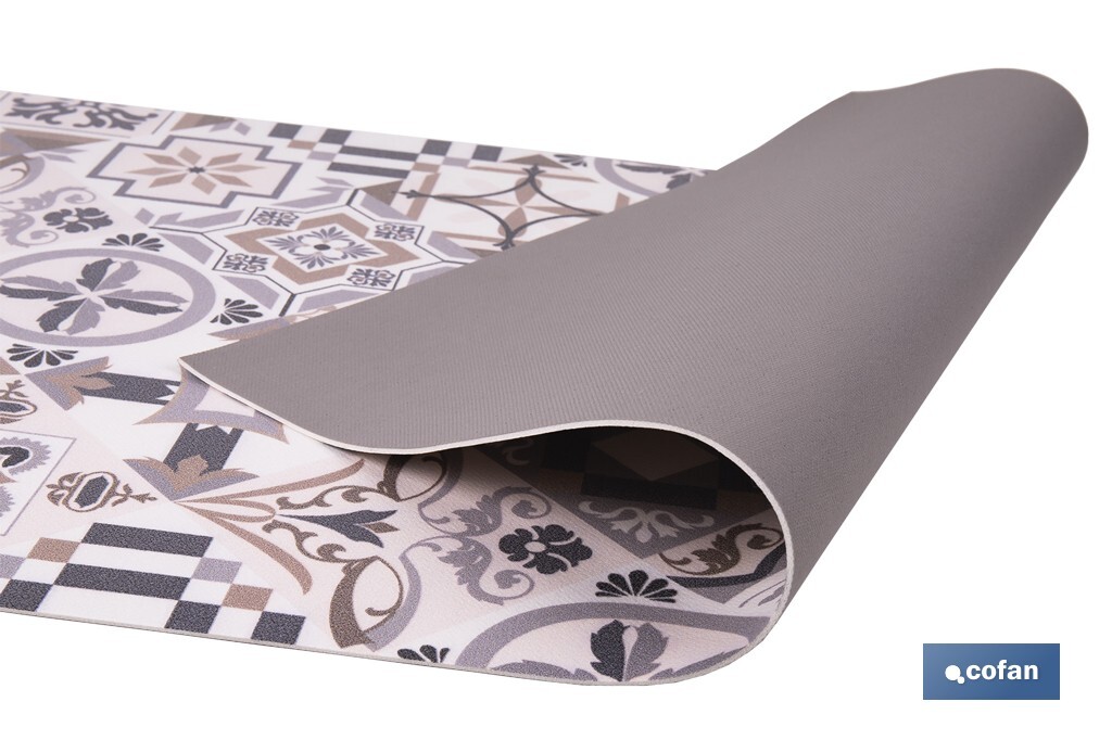 ROLLO DE ALFOMBRA VINILICA DISEÑO ARABESCO 84% VINILO 16% POLIESTER 52 X 20 M