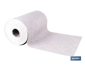 Rollo de alfombra vinílica semirrígida de impresión digital | Estampado jaspeado en gris claro | Resistente para suelos interiores y exteriores cubiertos