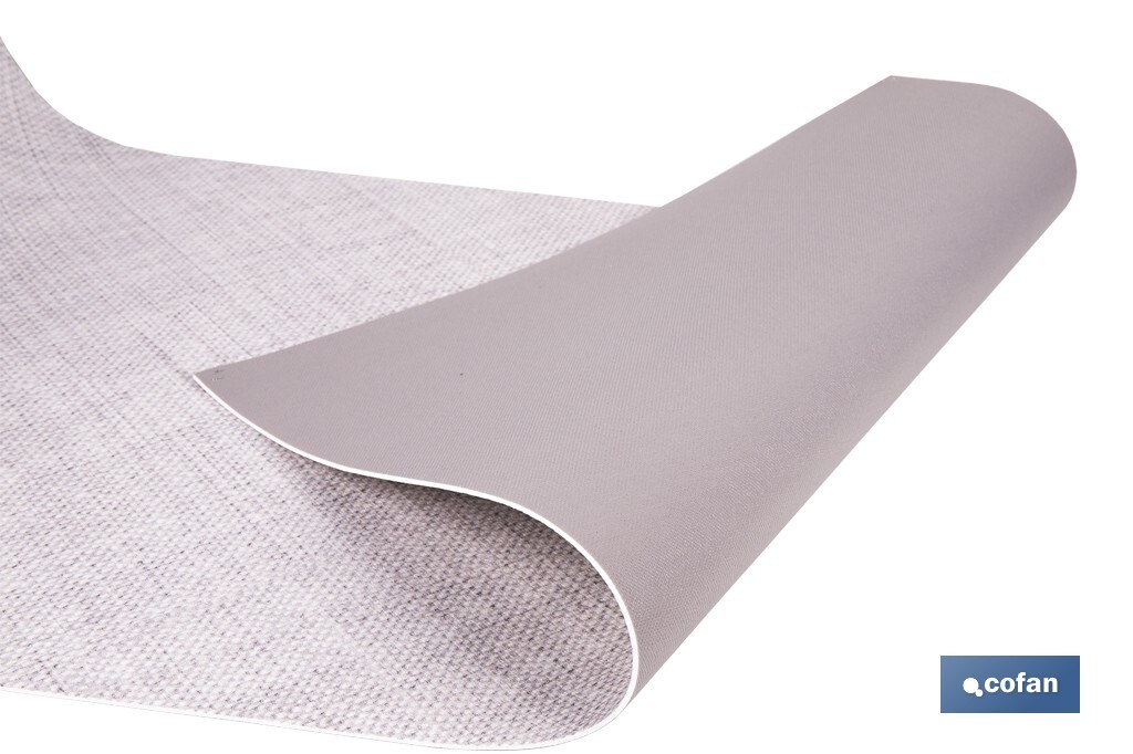 ROLLO DE ALFOMBRA VINÍLICA CON EFECTO JASPEADO GRIS CLARO 84% VINILO 16% POLIÉSTER 52 CM X 20 M