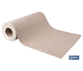Rollo de alfombra vinílica semirrígida de impresión digital | Estampado jaspeado en beige | Resistente para suelos interiores y exteriores cubiertos