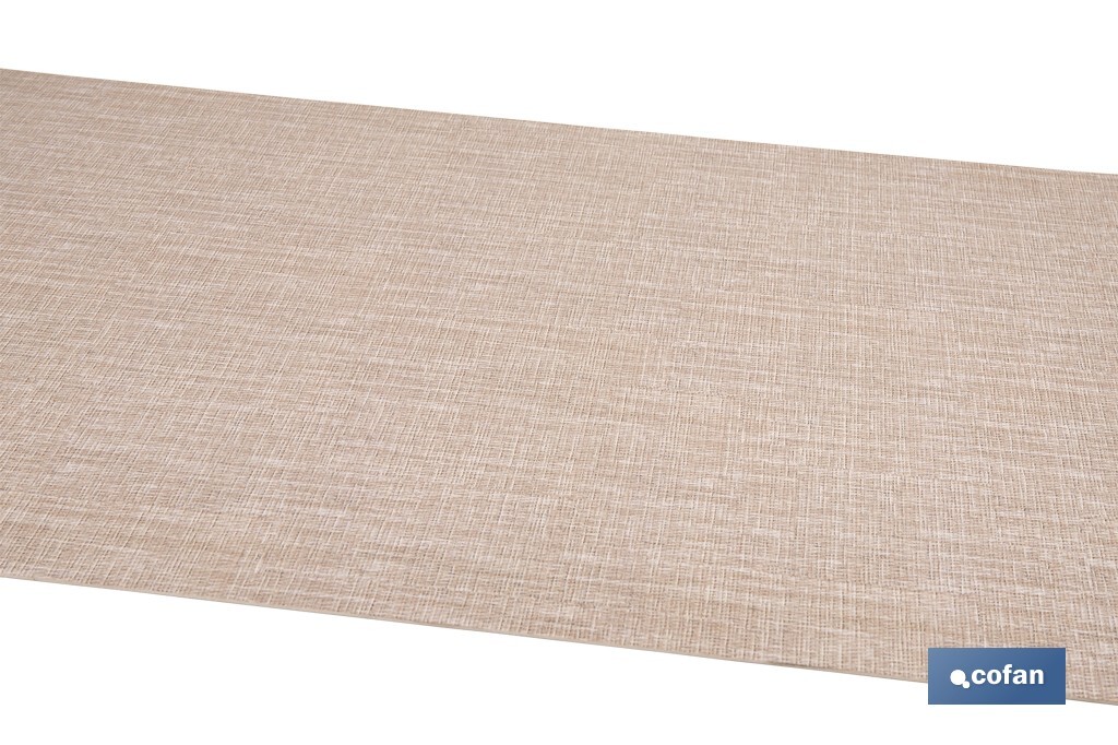 ROLLO DE ALFOMBRA VINÍLICA CON EFECTO JASPEADO BEIGE 84% VINILO 16% POLIÉSTER 52 CM X 20 M
