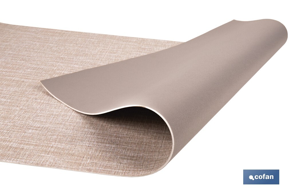 ROLLO DE ALFOMBRA VINÍLICA CON EFECTO JASPEADO BEIGE 84% VINILO 16% POLIÉSTER 52 CM X 20 M