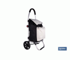 CARRO DE LA COMPRA NEGRO Y BEIGE PLEGABLE DE ALUMINIO CON 2 RUEDAS GRANDES 43 L