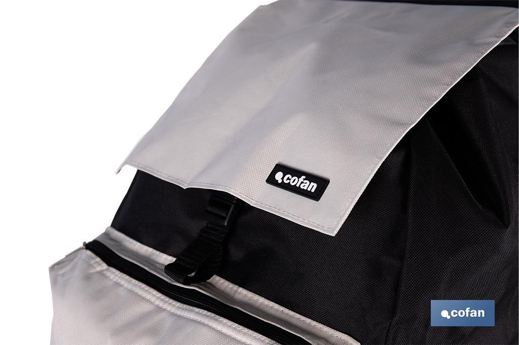 CARRO DE LA COMPRA NEGRO Y BEIGE PLEGABLE DE ALUMINIO CON 2 RUEDAS GRANDES 43 L