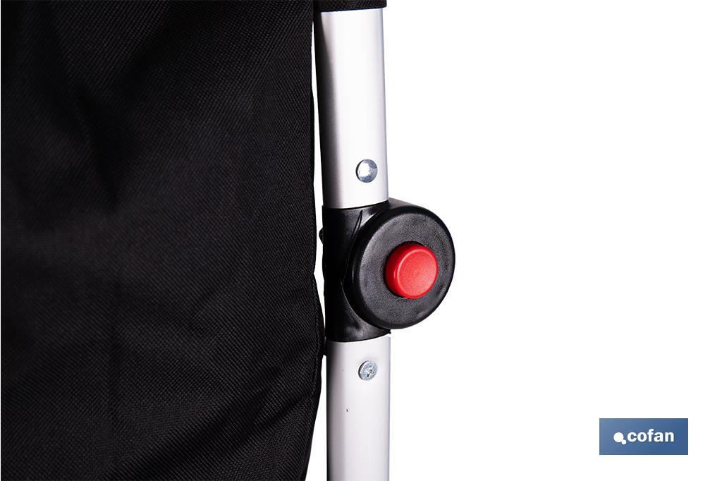 CARRO DE LA COMPRA NEGRO Y BEIGE PLEGABLE DE ALUMINIO CON 2 RUEDAS GRANDES 43 L