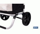 CARRO DE LA COMPRA NEGRO Y BEIGE PLEGABLE DE ALUMINIO CON 2 RUEDAS GRANDES 43 L