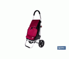 CARRO DE LA COMPRA NEGRO Y GRANATE PLEGABLE DE ALUMINIO CON 2 RUEDAS GRANDES 43 L