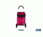 CARRO DE LA COMPRA NEGRO Y GRANATE PLEGABLE DE ALUMINIO CON 2 RUEDAS GRANDES 43 L