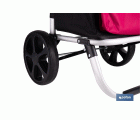 CARRO DE LA COMPRA NEGRO Y GRANATE PLEGABLE DE ALUMINIO CON 2 RUEDAS GRANDES 43 L