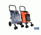CARRO DE LA COMPRA NARANJA Y NEGRO ABATIBLE DE ALUMINIO CON 6 RUEDAS GIRATORIAS 53 L