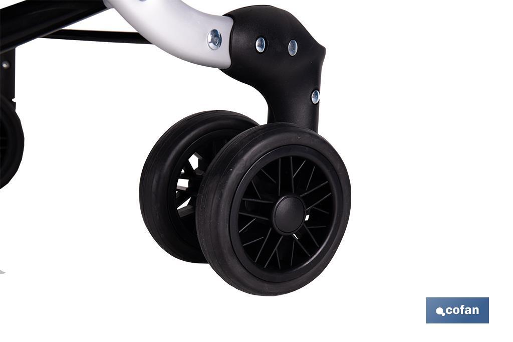 CARRO DE LA COMPRA GRIS ABATIBLE DE ALUMINIO CON 6 RUEDAS GIRATORIAS 53 L