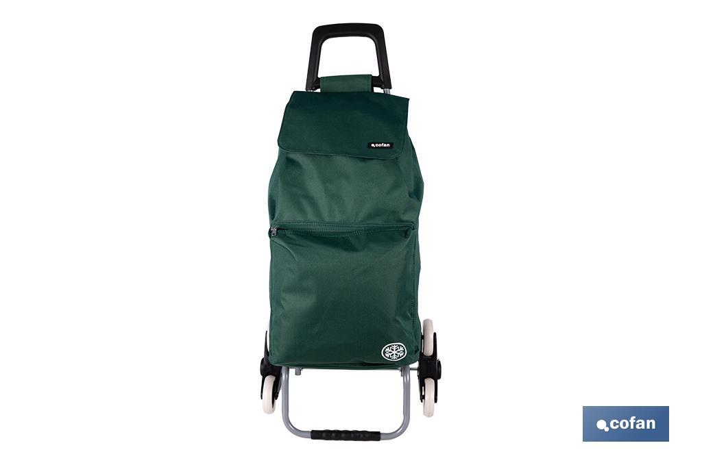 CARRO DE LA COMPRA VERDE PLEGABLE DE HIERRO CON 6 RUEDAS SUBE ESCALERAS 42 L