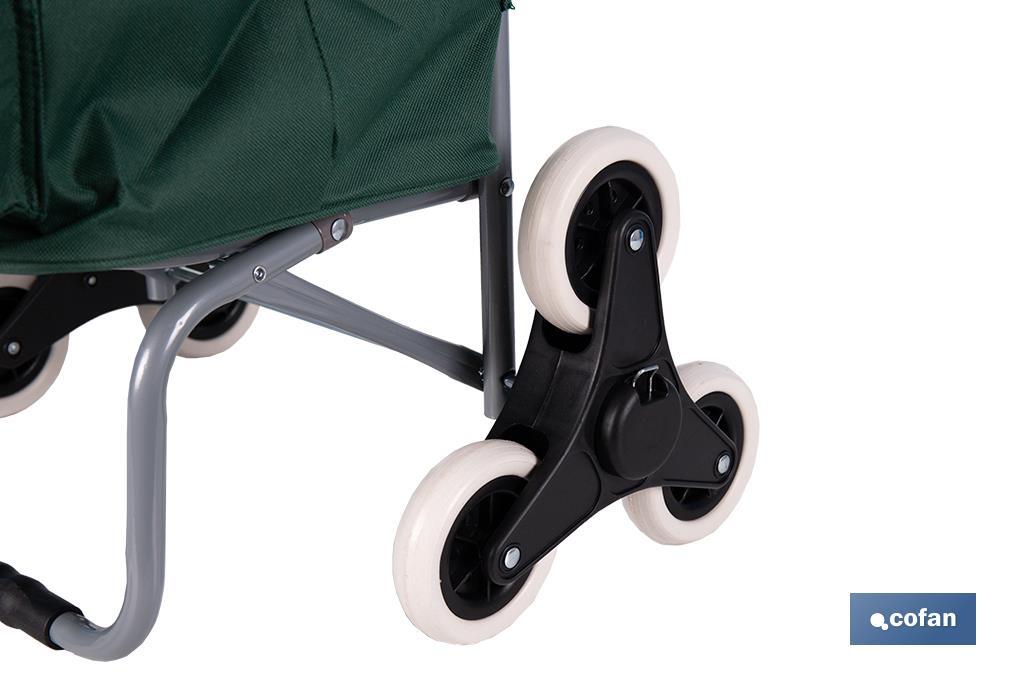 CARRO DE LA COMPRA VERDE PLEGABLE DE HIERRO CON 6 RUEDAS SUBE ESCALERAS 42 L