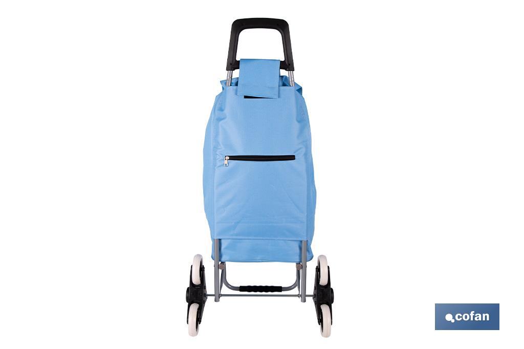 CARRO DE LA COMPRA AZUL PLEGABLE DE HIERRO CON 6 RUEDAS SUBE ESCALERAS 42 L