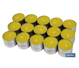 Pack de 30 velas Tea Light de citronela amarillas | Más de 4 horas de duración
