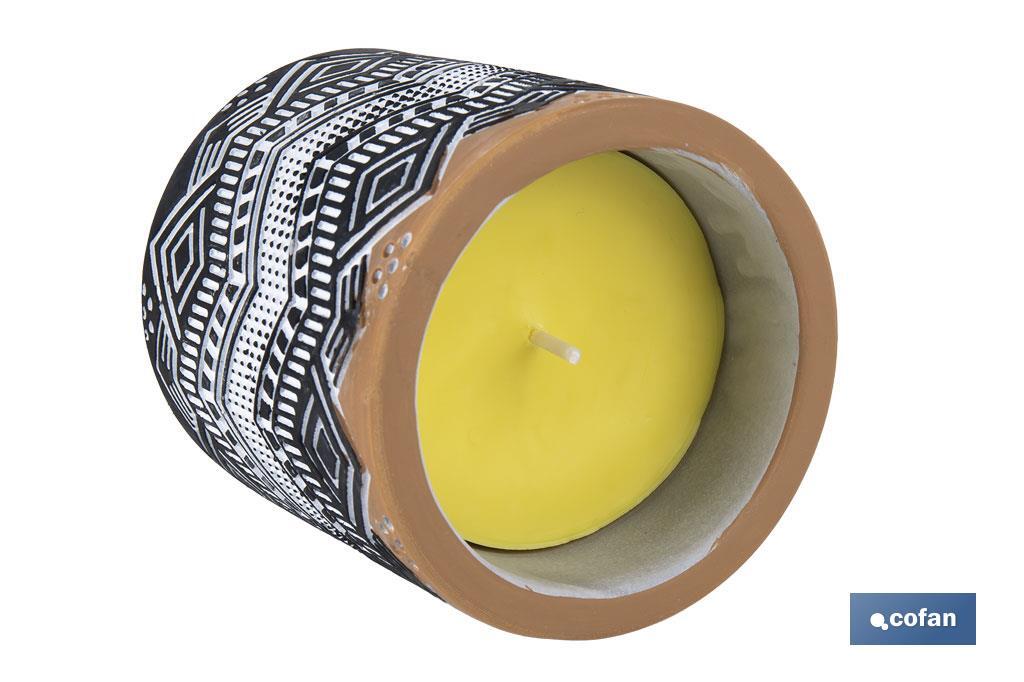 VELA AROMÁTICA DE CITRONELA MACETA DECORADA  170 G