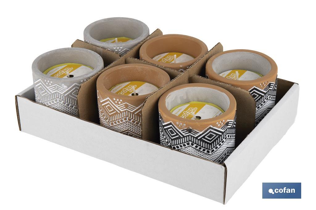 VELA AROMÁTICA DE CITRONELA MACETA DECORADA  170 G