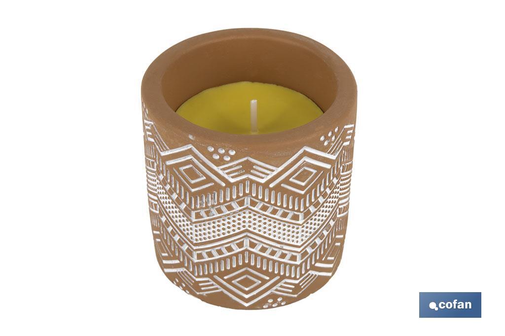 VELA AROMÁTICA DE CITRONELA MACETA DECORADA  170 G