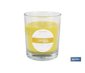 Velas aromáticas de citronela en vaso | Color: Amarillo | 28 horas de duración