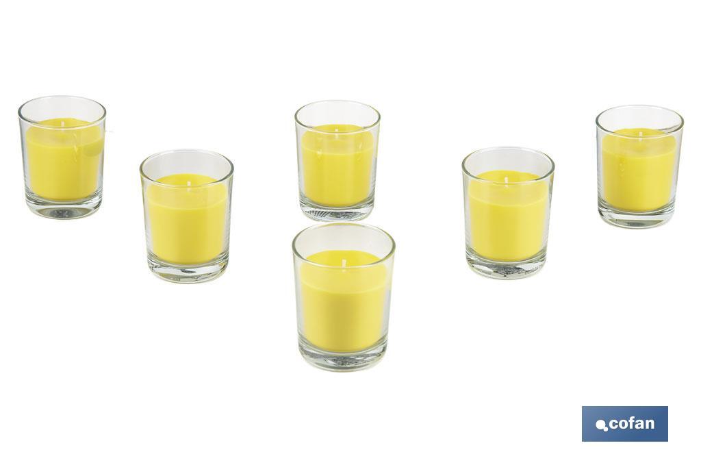 VELA AROMÁTICA DE CITRONELA EN VASO TRANSPARENTE 120 G