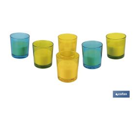 Velas Aromáticas de Citronela en Vasos de Colores | Protección Duradera durante 30 horas