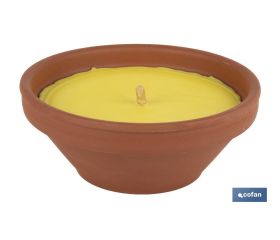 Velas aromáticas de citronela en recipiente de terracota | Duración: 20 horas