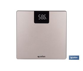 Báscula de baño digital | Plataforma de vidrio templado con pantalla LED | Medición precisa | Color: piedra