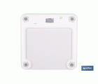 BÁSCULA DE BAÑO  DIGITAL  BLANCA CON PANTALLA LCD USB MEDICIÓN IMC DE GRASA VISCERAL 30 X 30 X 2,2 CM