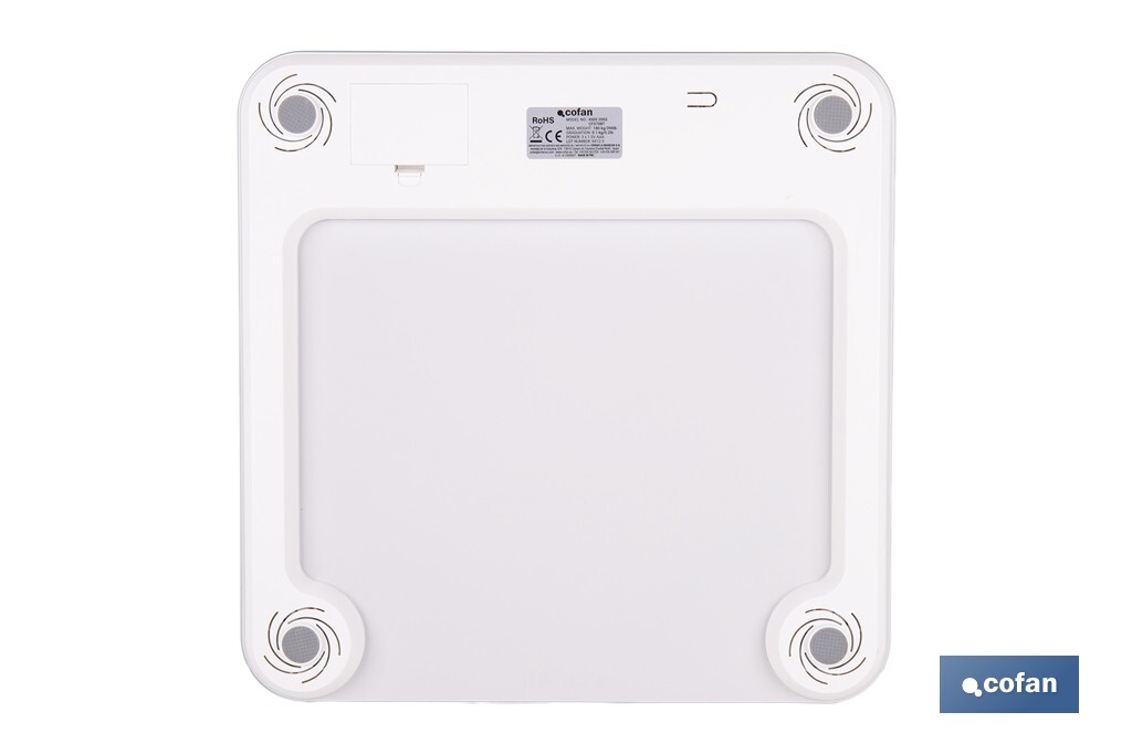 BÁSCULA DE BAÑO  DIGITAL  BLANCA CON PANTALLA LCD USB MEDICIÓN IMC DE GRASA VISCERAL 30 X 30 X 2,2 CM